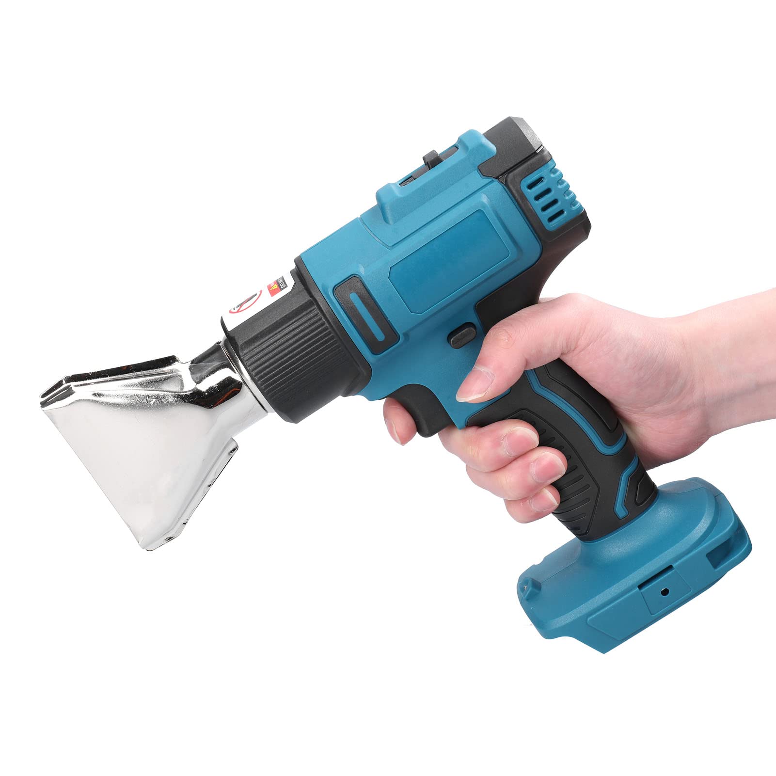 Pistola ad aria calda senza fili Geevorks Pistola di calore 300-550℃ Temperatura regolabile,Luce LED incorporata,compatibile con batteria al litio Makita 18V,Decapatrice professionale con 2 ugelli