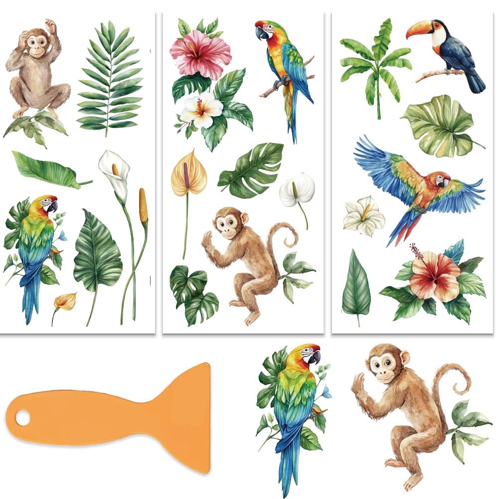 Transferts meuble jungle pour masquer les imperfections d'un support