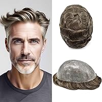 Vista 30 de Toupee - Pieza de cabello humano para hombre, sistema de reemplazo de cabello, piezas de pelo de poliuretano para hombres, tupé, protesis capilar