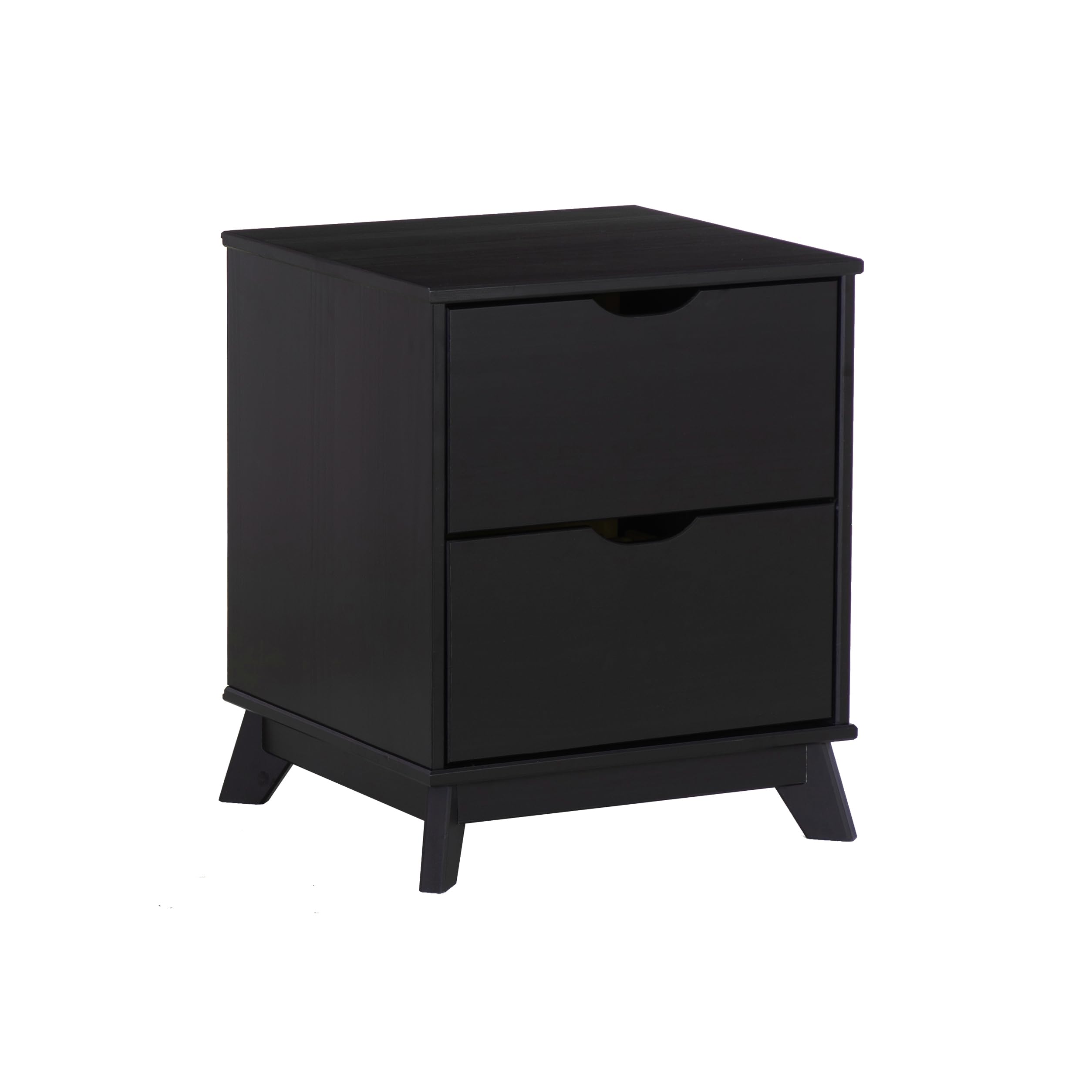 PowellBlack Two Drawer Fordham Solid Pine Nightstand