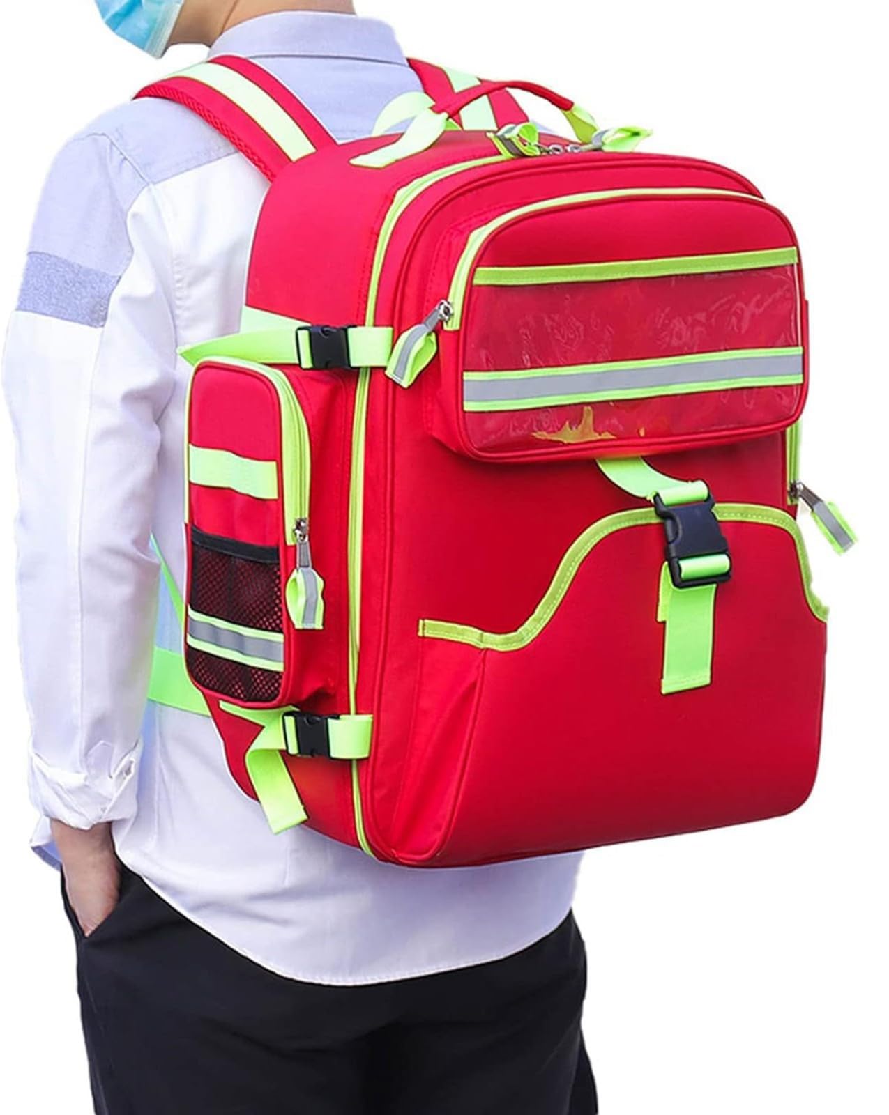 Bolsa De Emergencia para Traumatismos, Bolsa Médica, Mochila De Emergencia, Compartimentos Múltiples para Exteriores para Escalada Senderismo Acampar Botiquin De Primeros Auxilios