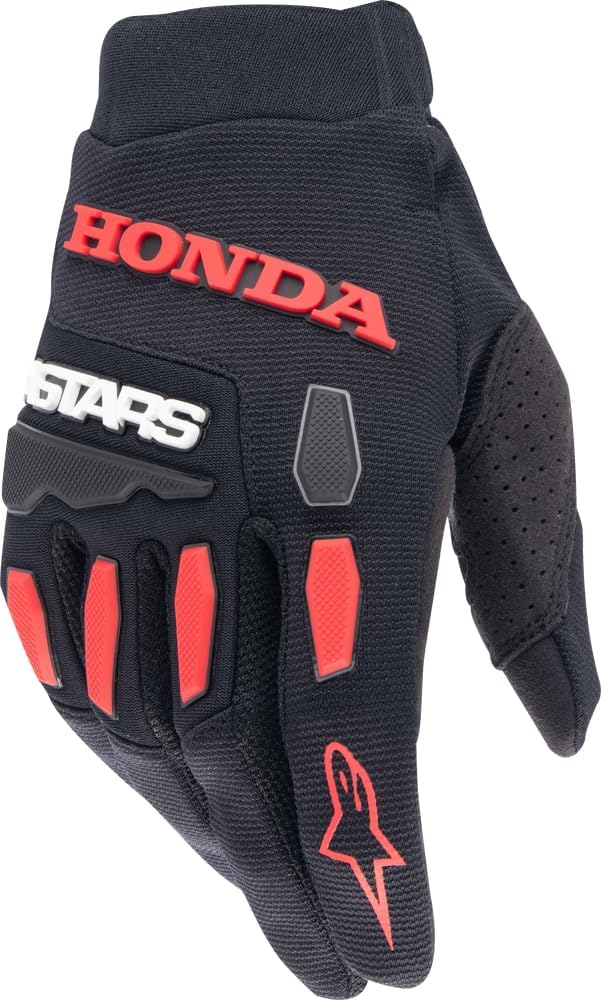 Alpinestars 3563823-1303-3XL: Honda Full Bore Gloves Black/Bright Red 3X