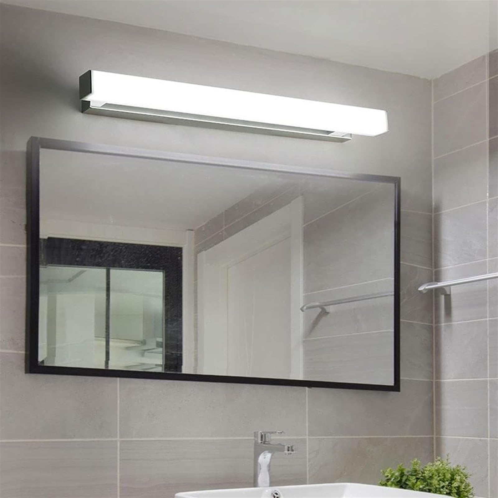 Lámparas de Pared Modernas Lámpara de Tocador Lámpara de Espejo de Baño Marco Cromado Aplique de Pared para Maquillaje Lámparas Frontales para Tocador Espejo de Armario Dormitorio