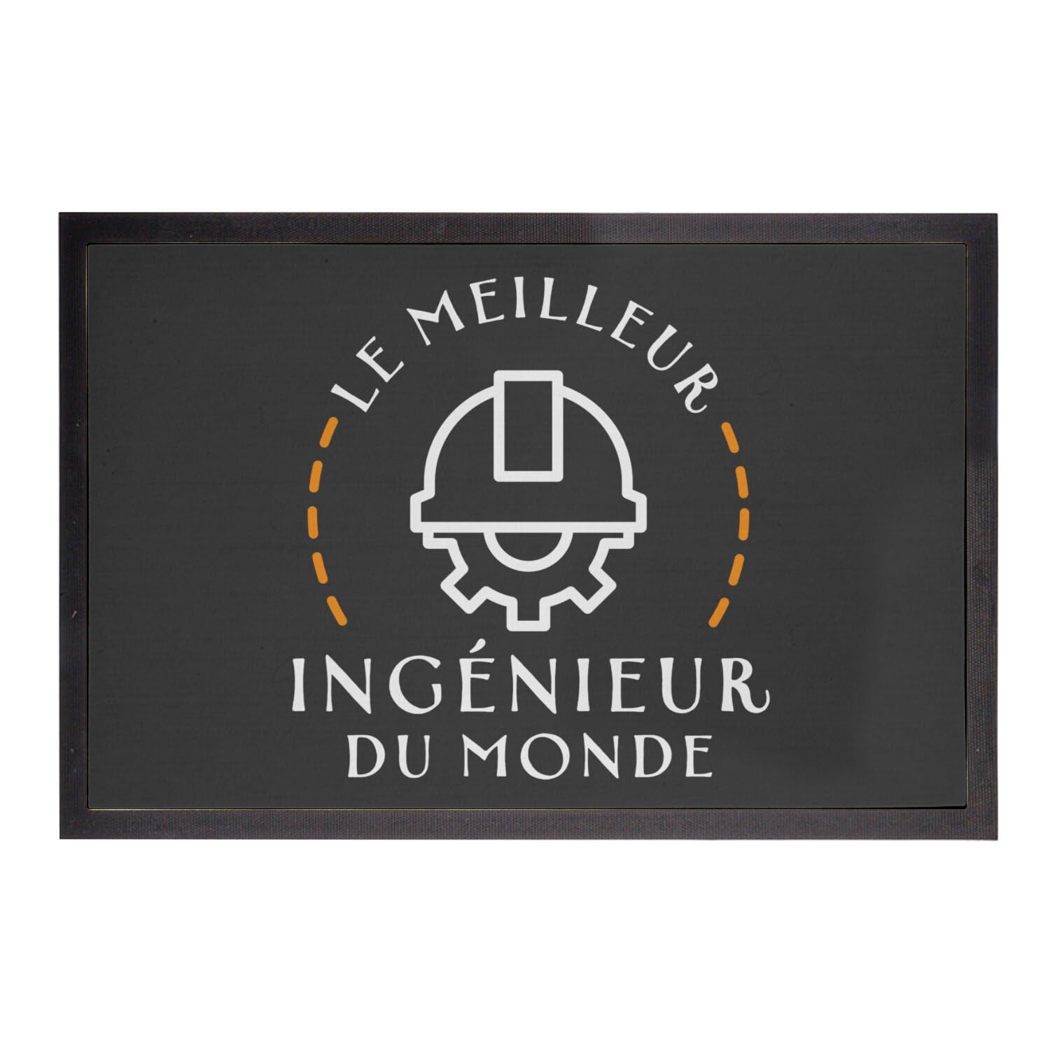 Paillasson noir ingénieur cadeau original fête des pères tapis de sol construction aviation