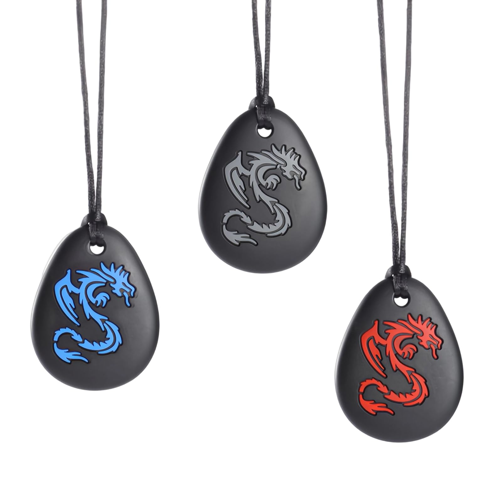 3 Piezas Collar Mordedor de Silicona,Collar Mordedor Autismo Colgante de Silicona para Masticar Collar de Mordedores,para Dentición tdah Autismo Niños o Adultos