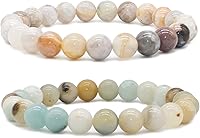 Bivei Handmade Natural Gemstone Healing Crystal Stretch Bracelet for Women - Positive Energy, Good Luck & Inner Peace