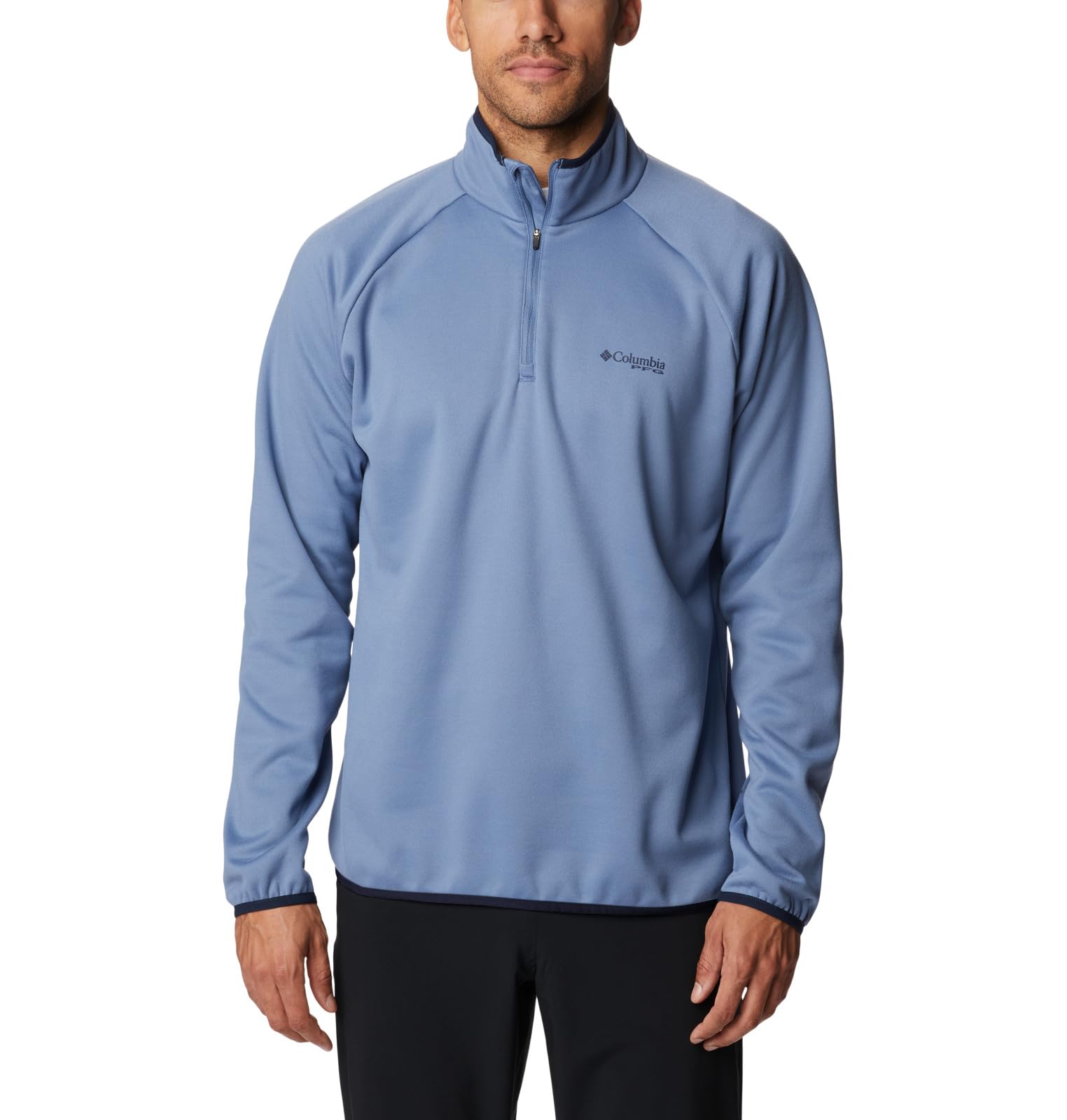 Columbia Men's PFG Terminal Fleece 1/4 Zip, Bluestone/Collegiate Navy, M