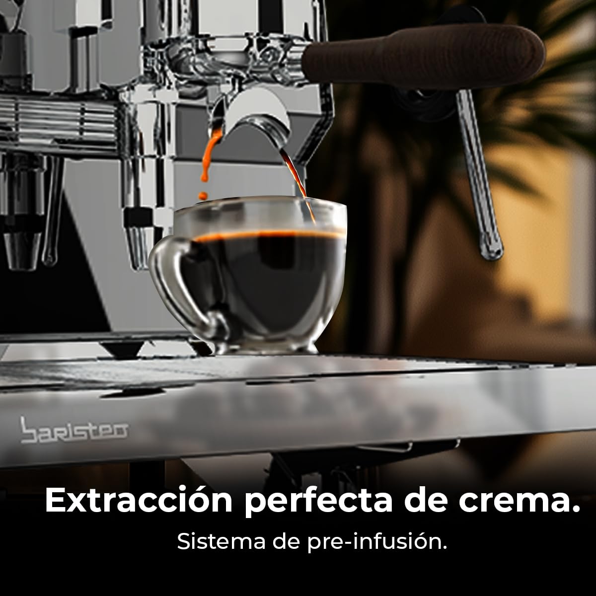 Cecotec Cafetera Express Barista Baristeo Gastro Dark. Bomba Rotatoria 9 Bares, Caldera 10.5L, Sistema E61, Control Pid, Grifos Profesionales, 3200W, Extracción Crema, Diseño Profesional, Versatilidad