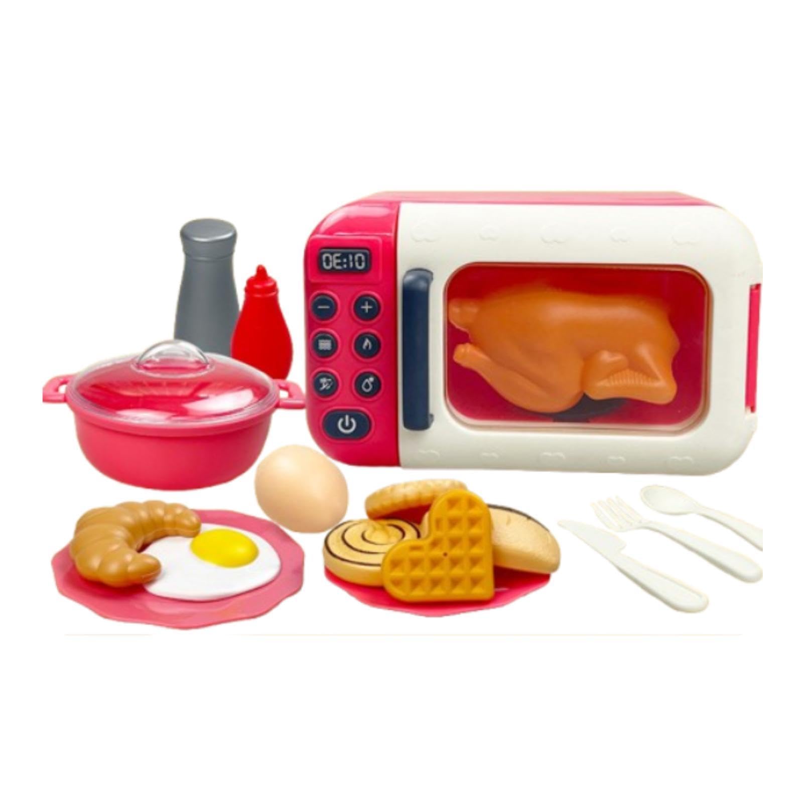Ojiva® 17Pcs Kids Pretend Play Microwave Toys Decor Cooking Utensils for | This Microwave Oven Toy Set Is Designed For Kids To Enjoy Imaginative Kitchen Role Play, Helping Them Learn About Cooking In-image-49