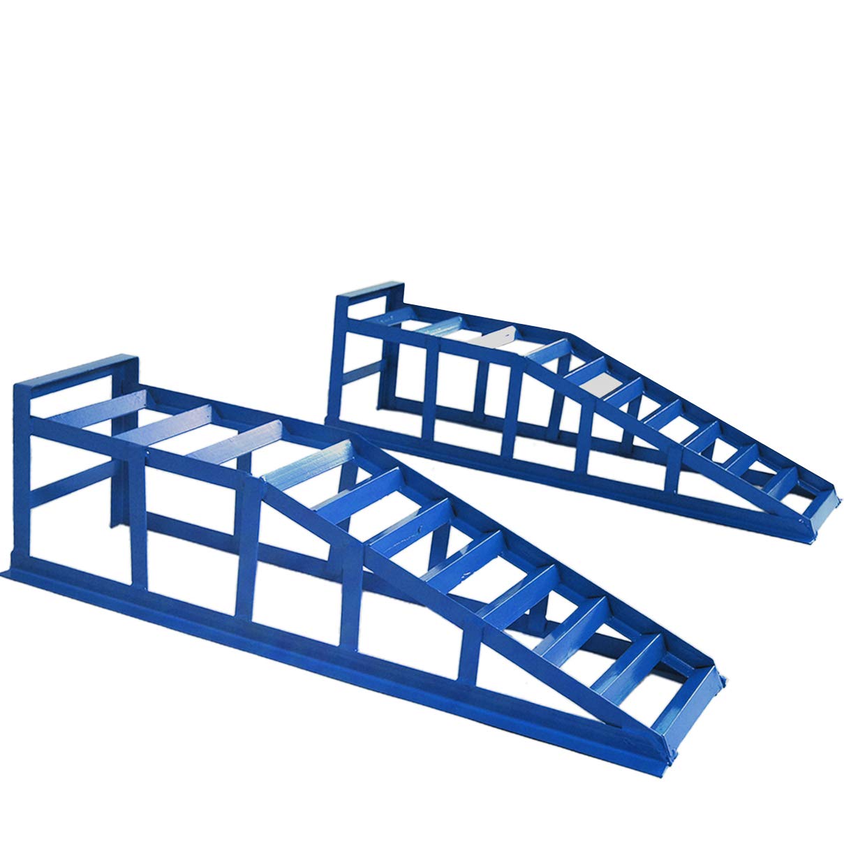Auffahrrampe Rampe PKW 2 x blau bis 265er Räder extra breit 2000 kg pro Paar Auffahrbock 21 Grad Auffahrwinkel