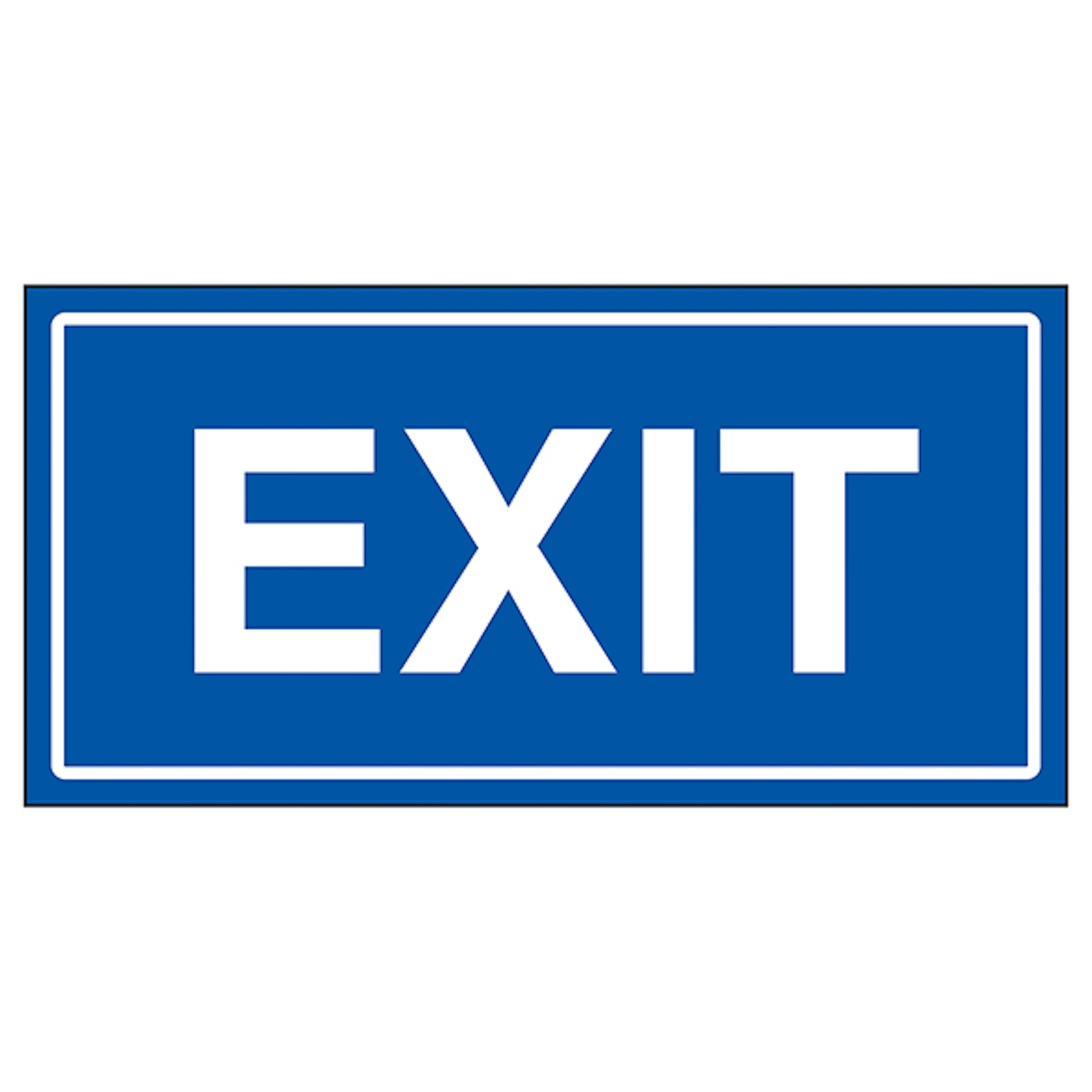 V Safety Exit 300 x 150 mm - Self Adhesive Vinyl Safety Sign