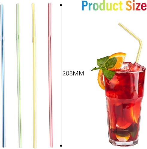 Miniatura 2 de pajitas de plástico, 200 palos pajitas desechables de plástico pajitas flexibles multicolor pajitas beber plástico reutilizable, adecuado para todo