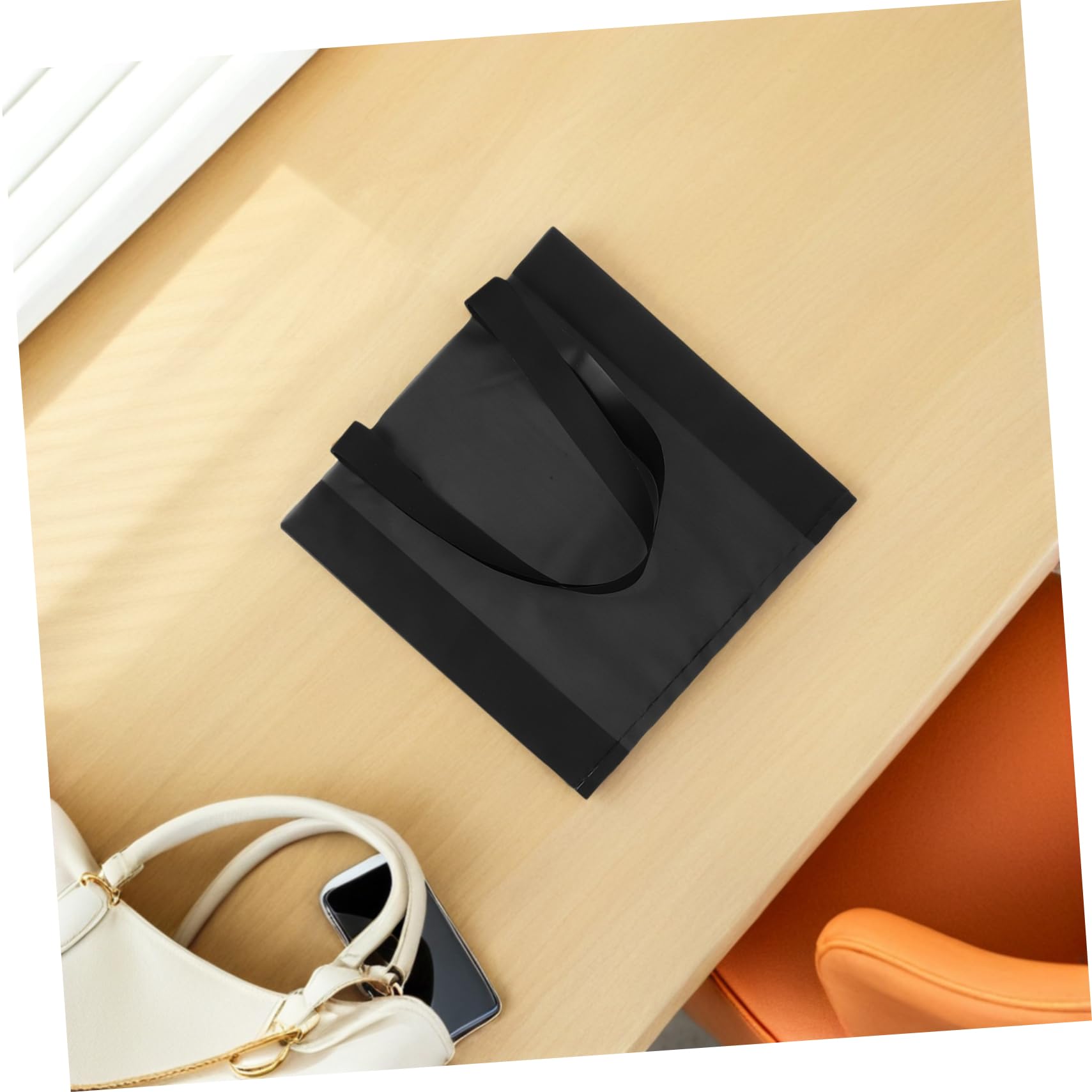 SOLUSTRE 50pezzi Borsa Tote per Libri Borsa Tracolla Intrecciata Materiale Satinato Design Elegante e Semplice per Negozi di Abbigliamento e Utilizzo Versatile