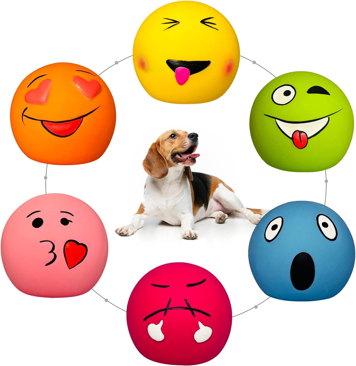 HOLYSTEED Squeaky Dog Toys for Medium Dogs, Soft Latex