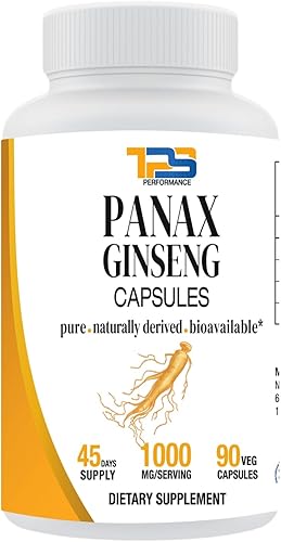 Panax Ginseng  Extra Fuerza  10% Ginsenósidos  1000 mg por porción  90 cápsulas vegetales  Suministro para 45 días