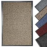 LENAK Door Mats - Entrance Mat Barrier Hallway Runner Kitchen Rug, Non-Slip Dirt Trapper Rubber Back Washable Floor Mat, Dust Grabbing Indoor Outdoor Doormats (Brown, 40x60cm)