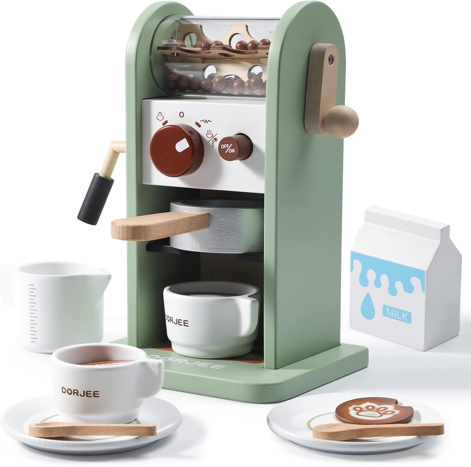 Dorjee Kids Coffee Maker Playset with Grinder, Play to