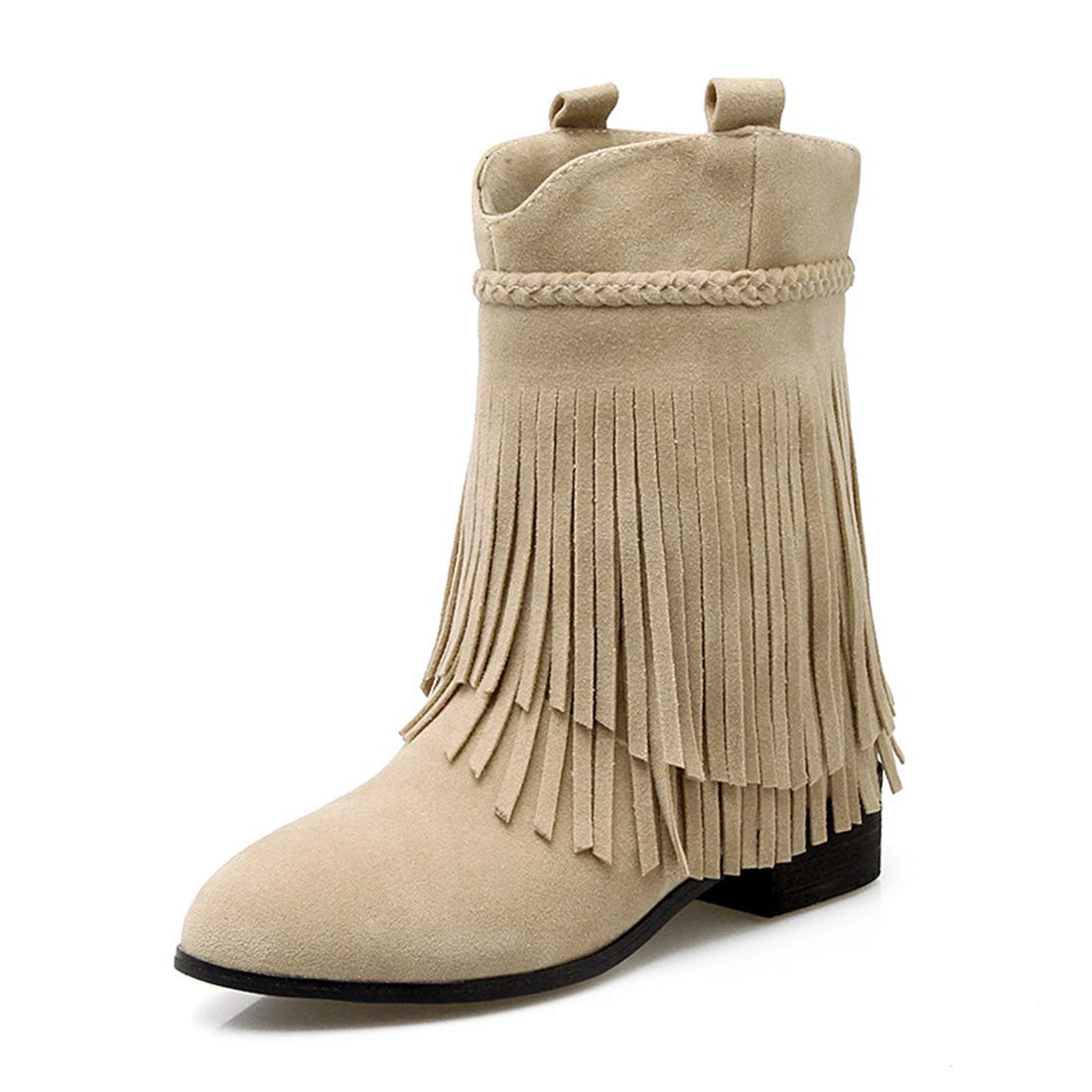 StarellaWomen's Platform Wedge Heel Mid-Calf Boots Winter Warm Snow Bootie