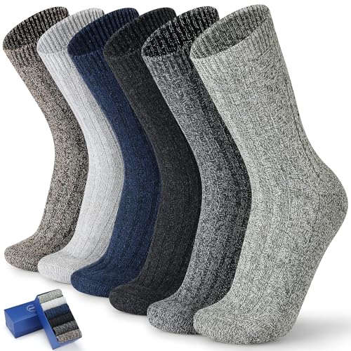 Socks for Men 5-6 Pairs Winter Warm Wool Heated Thermal Socks Gifts For Men