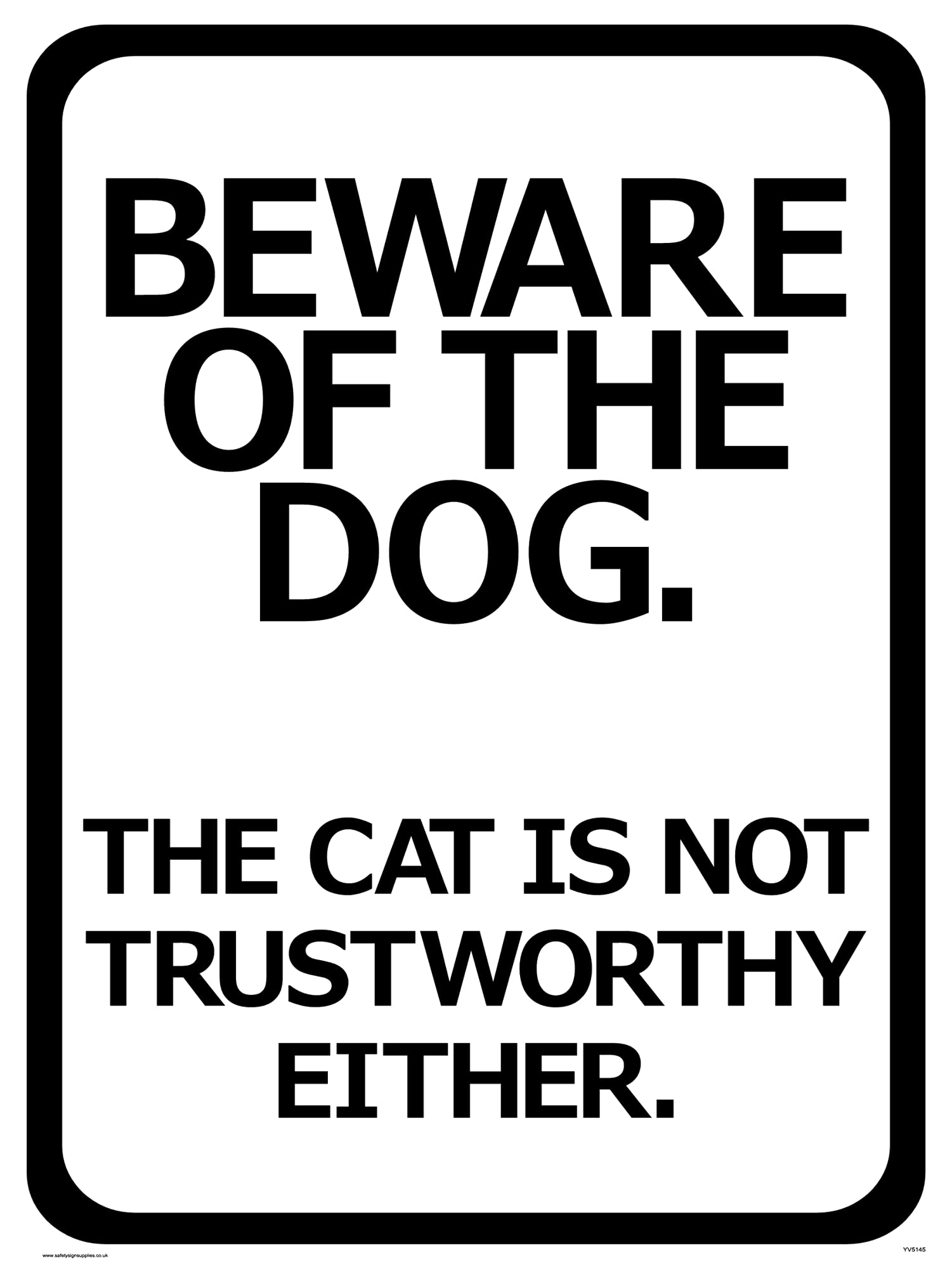 Pack of five - Beware Of The Dog. Sign - 150x200mm - A5P