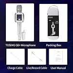 TOSING G6 Wireless Bluetooth Karaoke Microphone,3-in-1 Portable Handheld Karaoke Mic New Year Gift Home Party Birthday Speaker Machine for iPhone/Android/iPad, PC and All Smartphone. (Black)