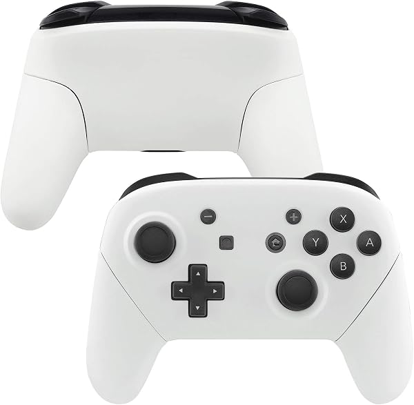 eXtremeRate Carcasa Agarre para Nintendo Switch Pro Funda Delantera Trasera Asa Shell de Tacto Suave Grip de Reemplazo para Nintendo Switch Pro Control-No Incluye el Mando(Blanco) - 5