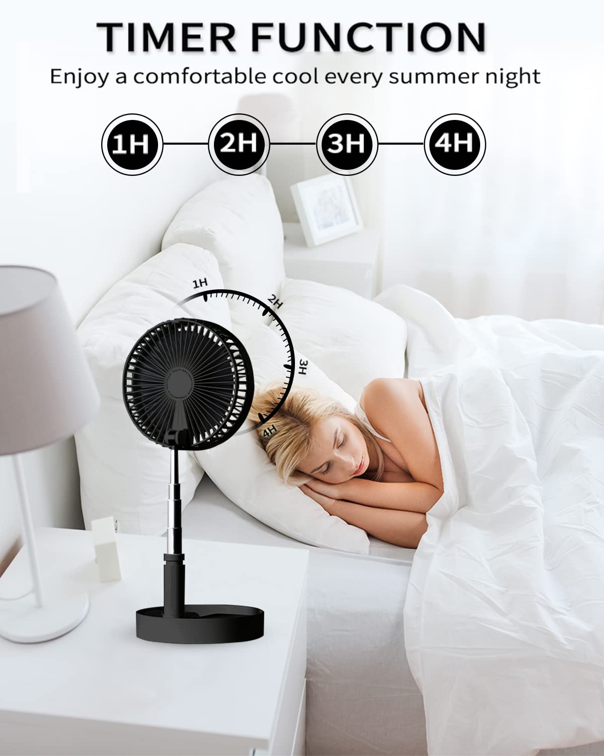 UNITEDTIME Foldable Portable Fan with Remote - Image 6