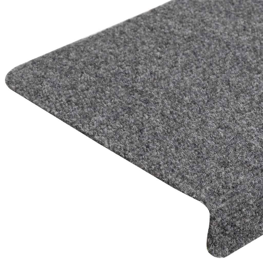 vidaXL Tappetini per Scale autoadesivi 20 pz 65x21x4 cm Grigio Chiaro Bordo Rettangolare