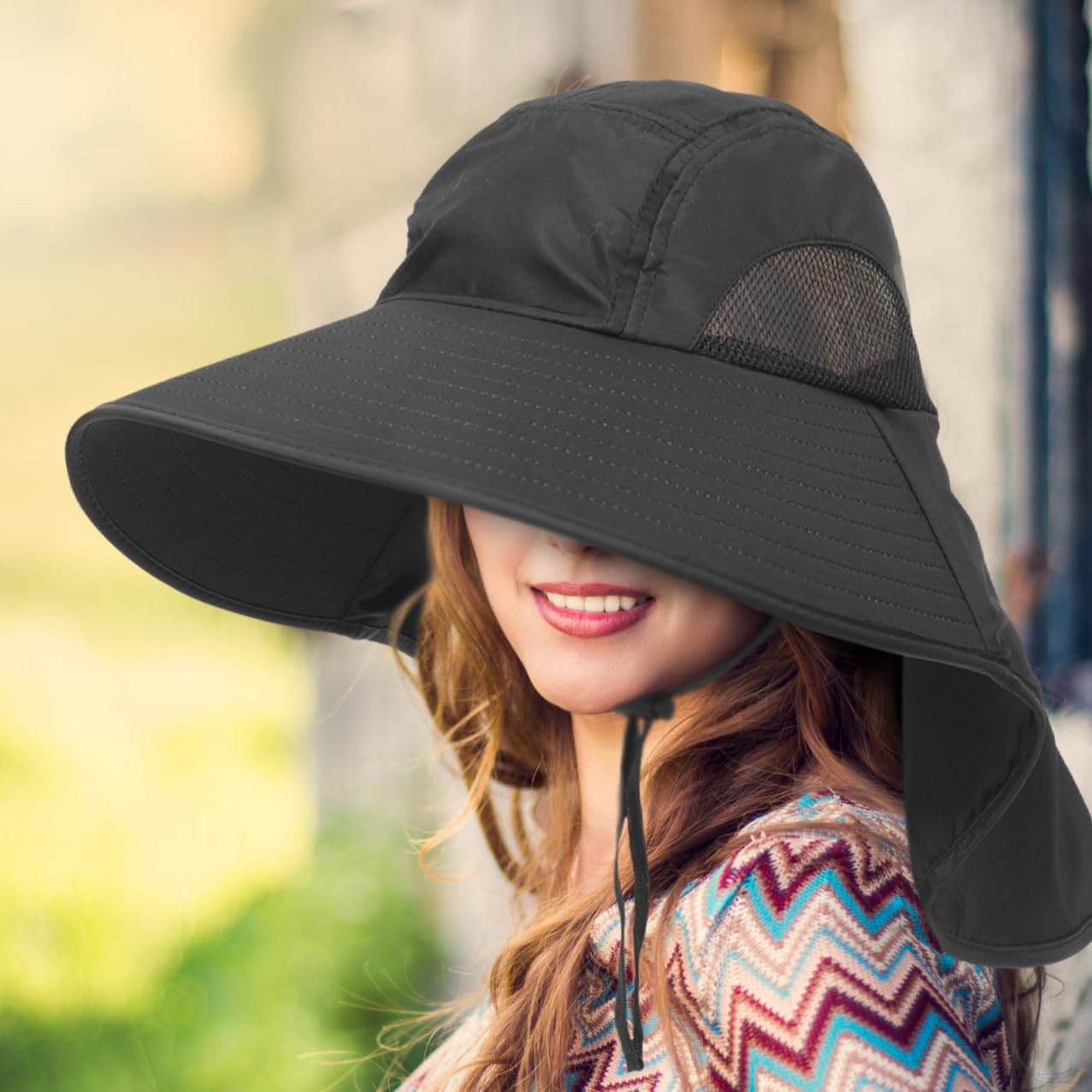 UPKOCH Sonnenhut mit Krempe Multifunktionale Sonnenvisier Kappe mit Nackenschutz Atmungsaktive und Leichte Kopfbedeckung für Outdoor Aktivitäten Uv Schutz für Frauen und Männer