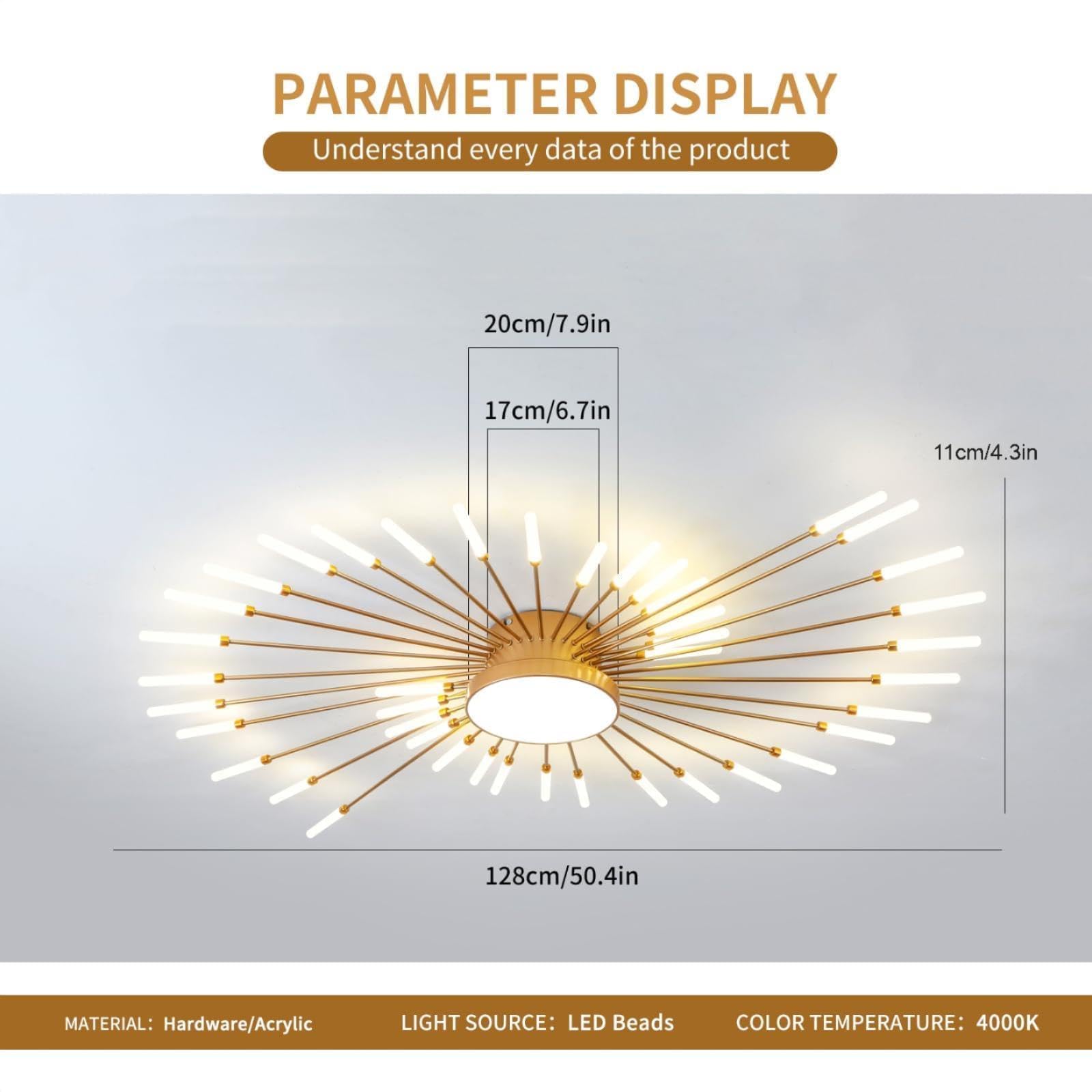 Plafoniera Moderna A Led Dimmerabile,42+1 Teste Lampada Da Soffitto A Incasso In Oro Lampadari Per Camera Dei Bambini Camera Da Letto Soggiorno Luce A Forma Di Fiore3000-6000k Con Telecomando