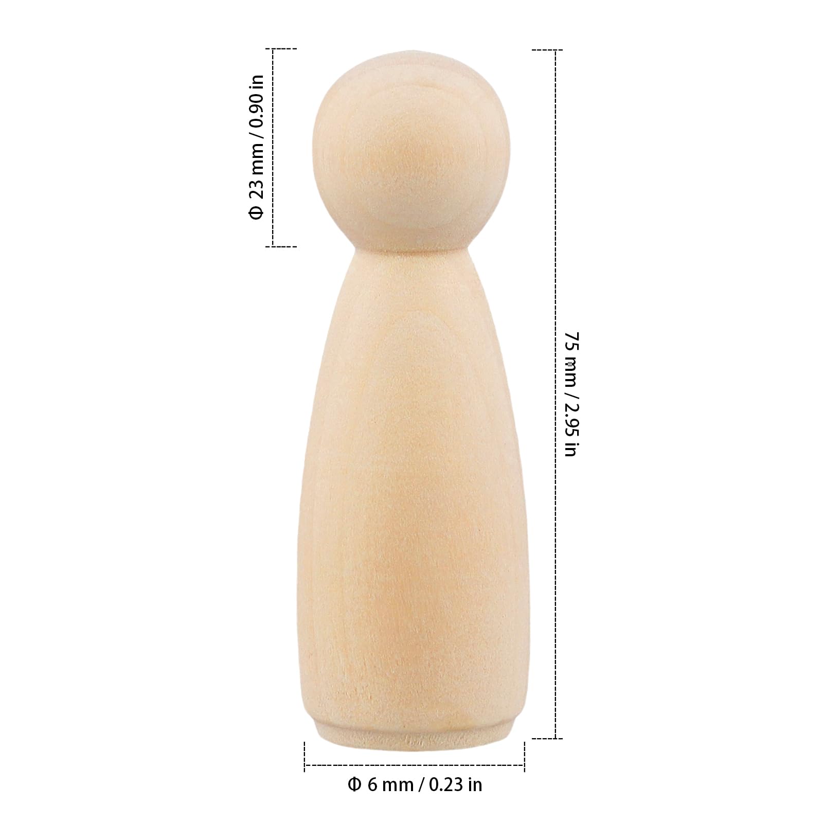 40 figuras de madera para pintar, 75 mm, figuras de madera sin terminar, para manualidades, decoración