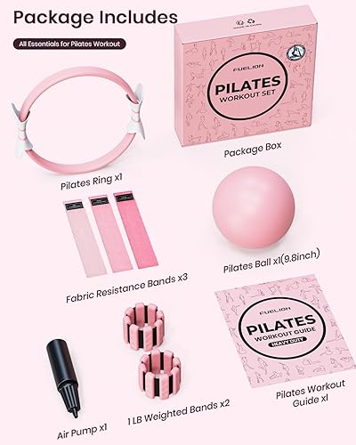 Miniatura 6 de Juego de anillos de pilates, anillo de yoga de círculo mágico, pelota de pilates, pesas ajustables para muñeca de tobillo, bandas de resistencia,