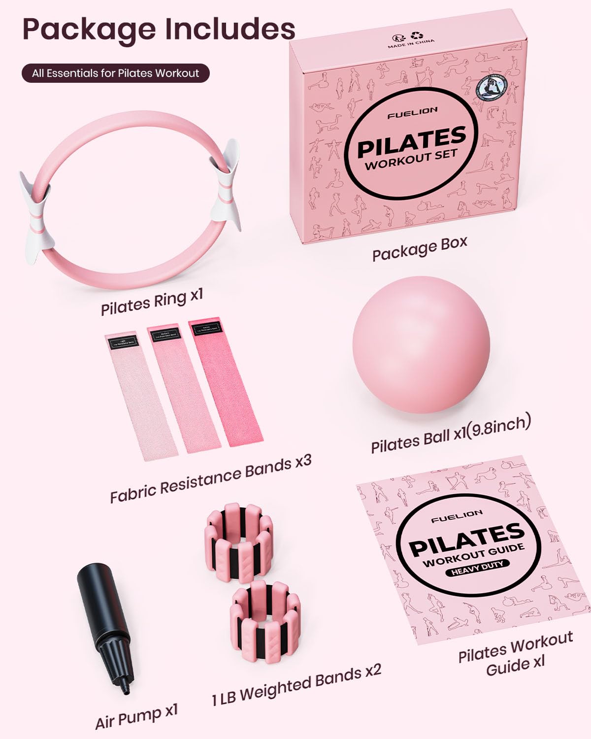 Cercle Pilates Magic – Kit Pilates Essentials Pour Femmes, Violet, Modèle Tt-001, Neuf