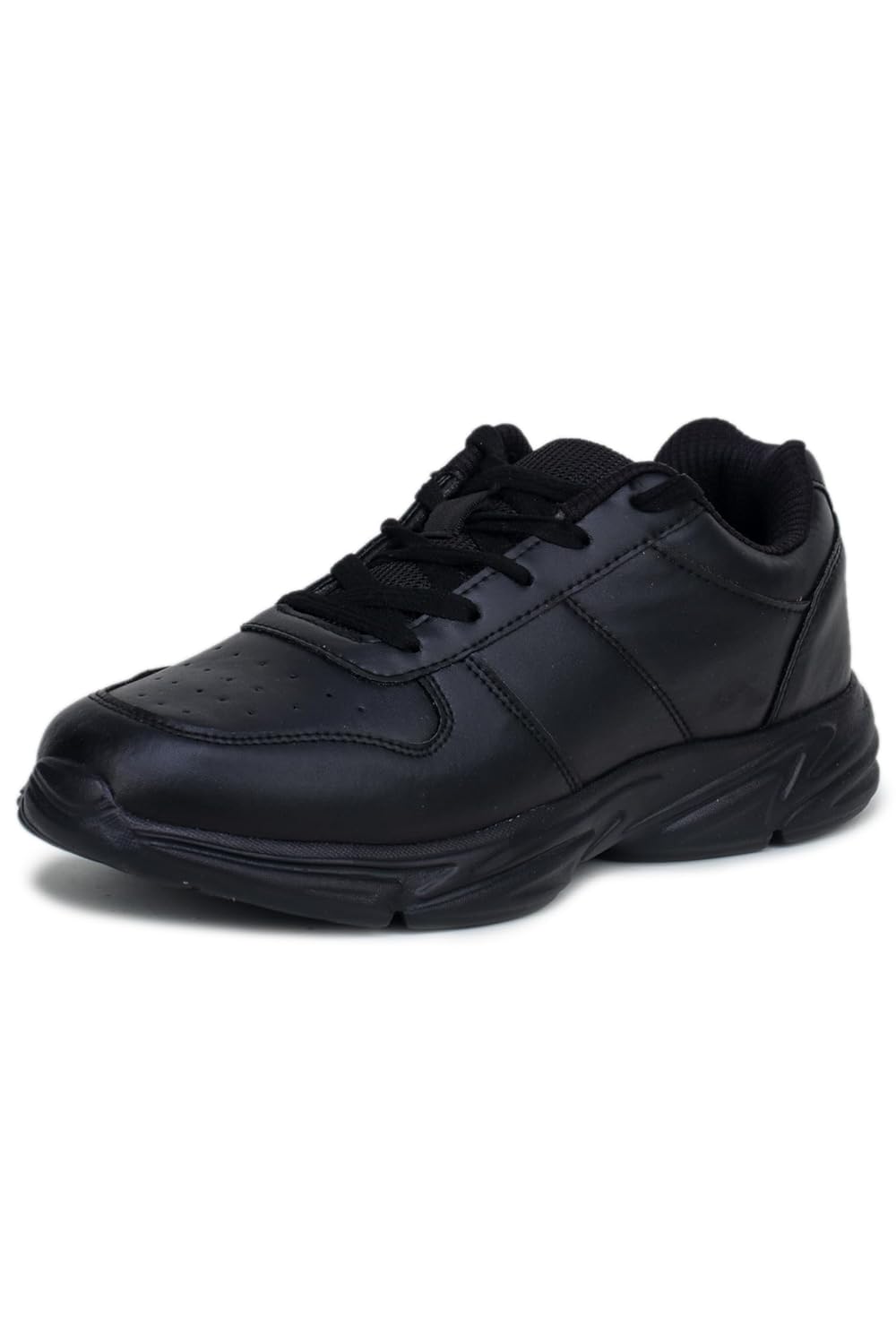 ATHCO unisex-child Athst-59 School Shoes | Soft Cushioned Memory Foam Heel Pad Support | Anti Bacterial Insole | Kid’s | Boy’s | Girl’s | Children |Uniform Shoes | Lightweight | Lace Up |Easy Wear & Care| Formal Shoes | Non-Marking Sole | Padded Textured Heel Grip Lining | Breathable | All Day Comfort