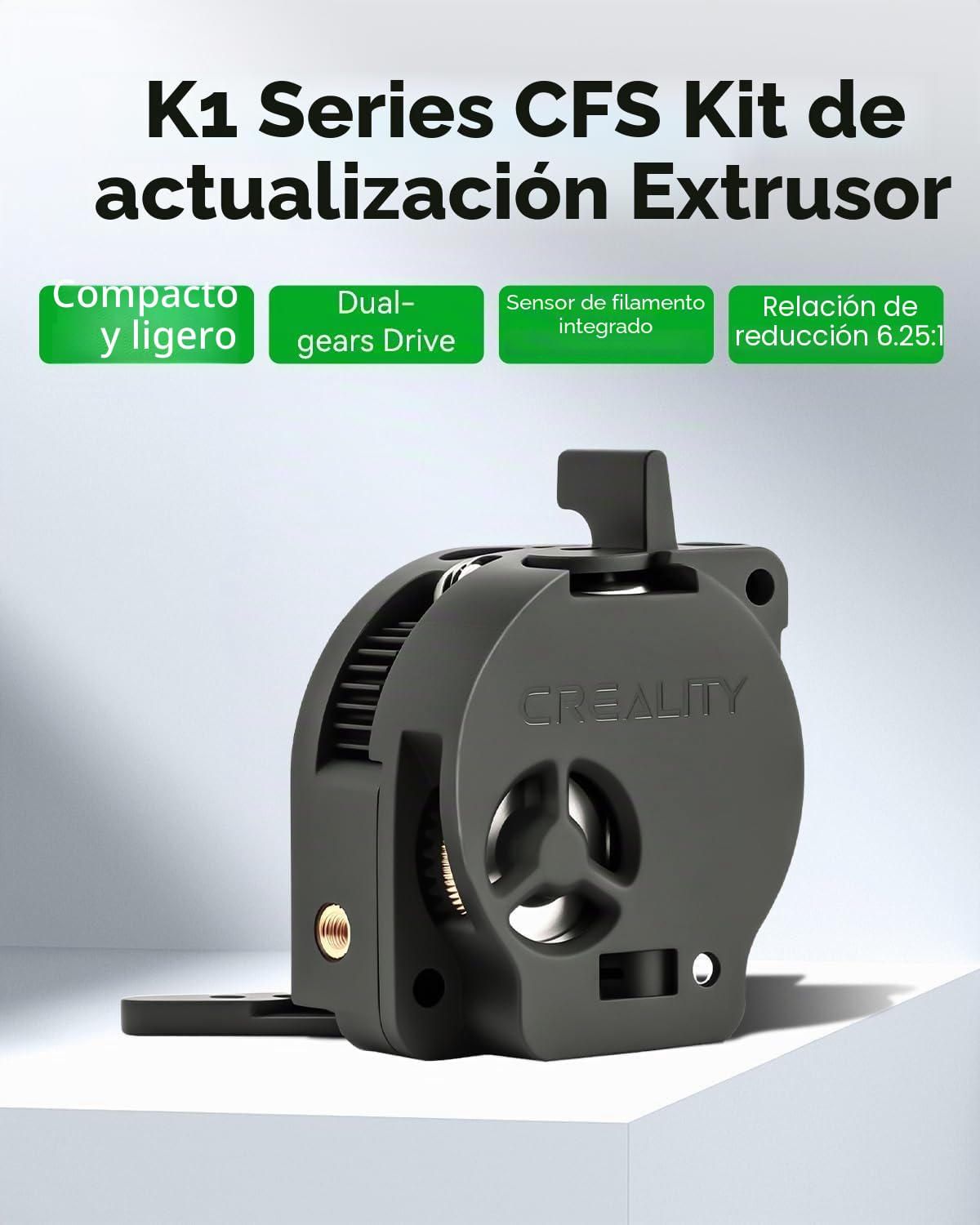 Creality Official Kit de Extrusor de CFC para serie K1, Kit de Accesorios de Actualización, Sensor de Rotura de Filamento y Cortador Integrados, Engranajes Dobles para una Alimentación Suave
