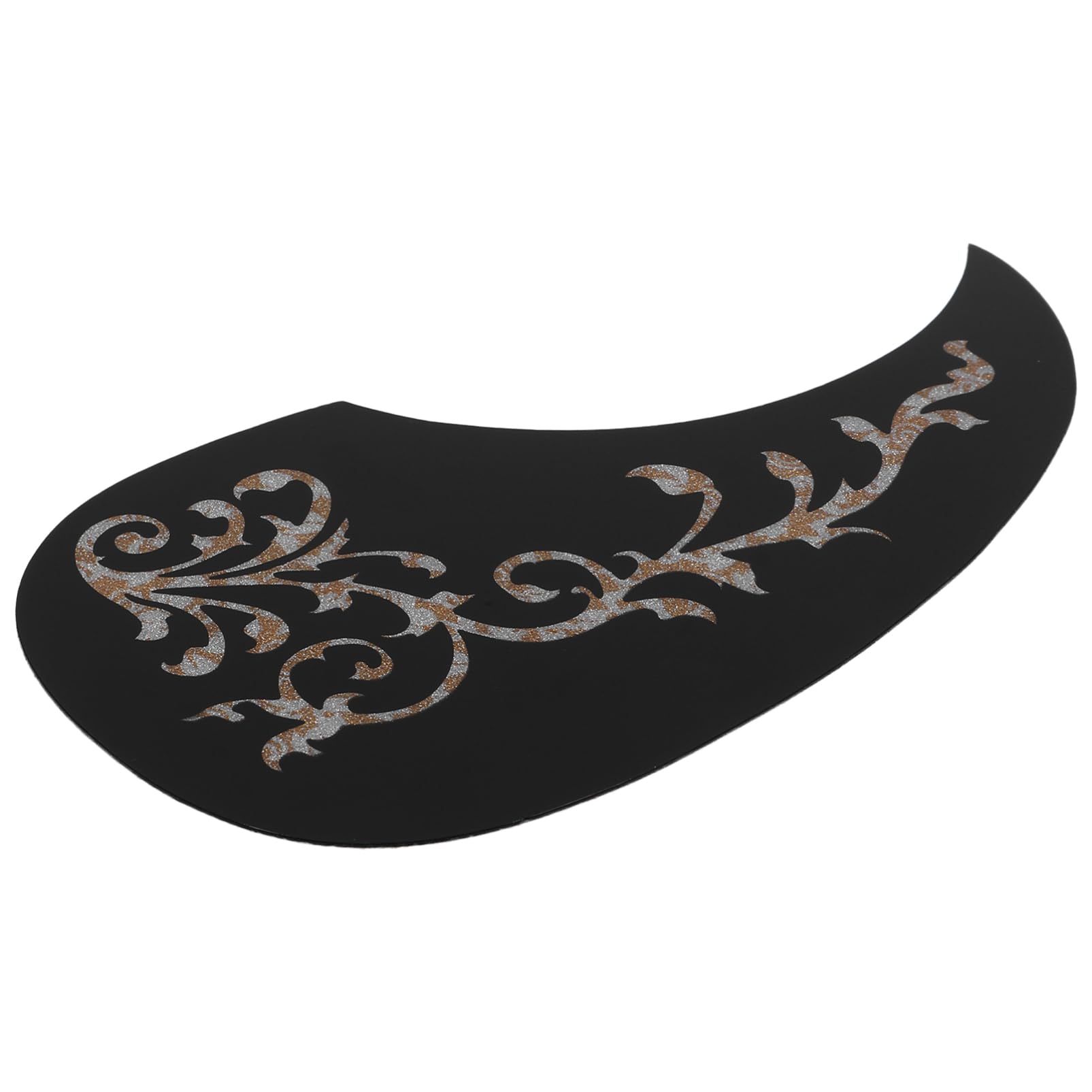 Garneck Gq422 Acoustic Guitar Pickguard Black Comma Guard Sticker Self-adhesive Flower Vine 128mm Guitar Accessories
