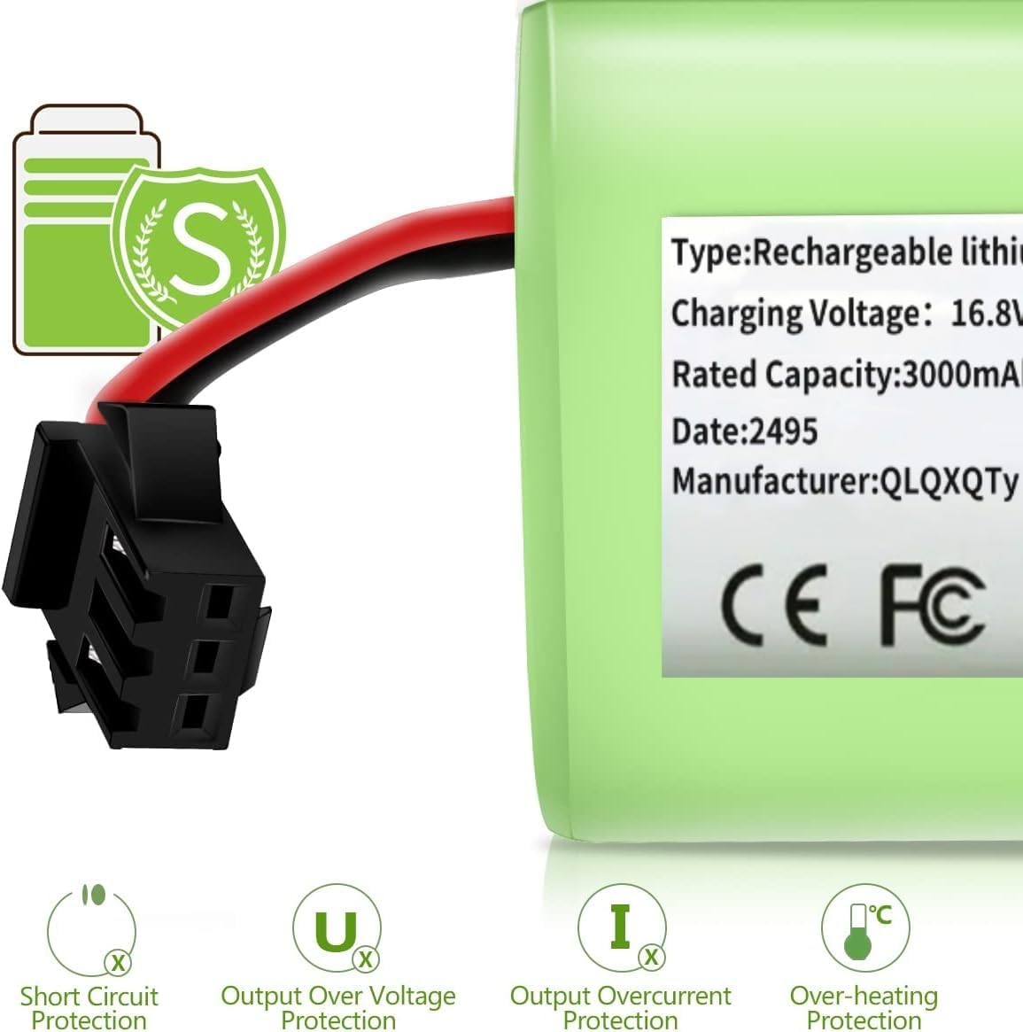 3000mAh Replacement Battery Compatible with eufy RoboVac 11 11C 11S 11S Plus 11S MAX 12 15C 15C MAX 15T 25C 30C G10 Hybrid G30 Edge R500 R450 & Ecovacs Deebot N79 N79S N95 DN622 661 | 14.4V