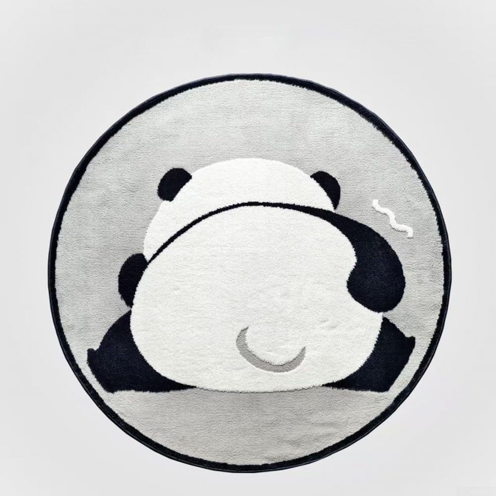 Tappeto rotondo per camera da letto, morbido tappetino da comodino in peluche con divertente design decorativo per la cameretta dei bambini sotto la sedia a dondolo copertura del pavimento 60 cm (140