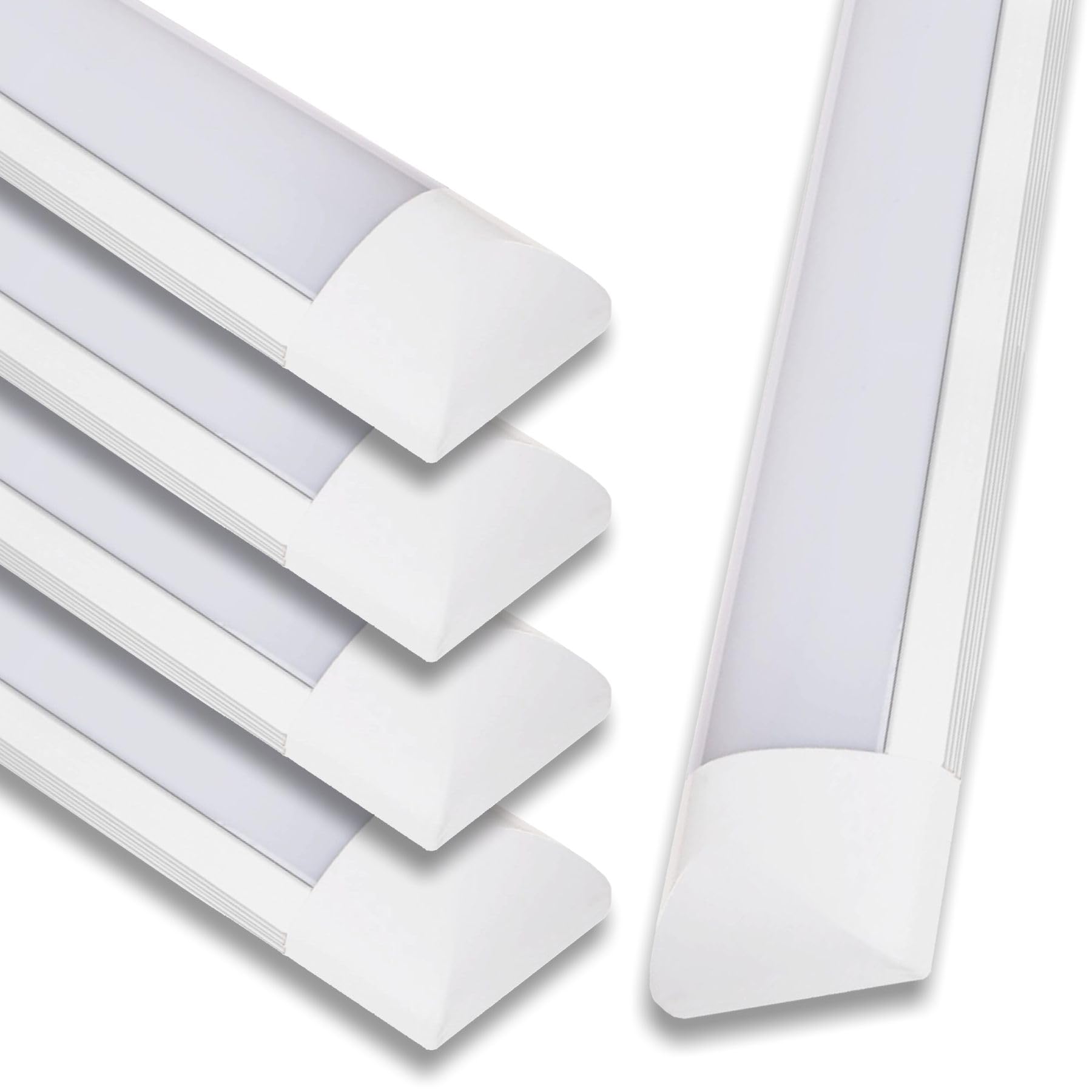 VZLED - Pantalla LED 36W Superficie Lineal, Luminaria 120 cm, Plafón Techo, Lámpara Cocina, Luz Blanco Frío 6500K (Pack 5)