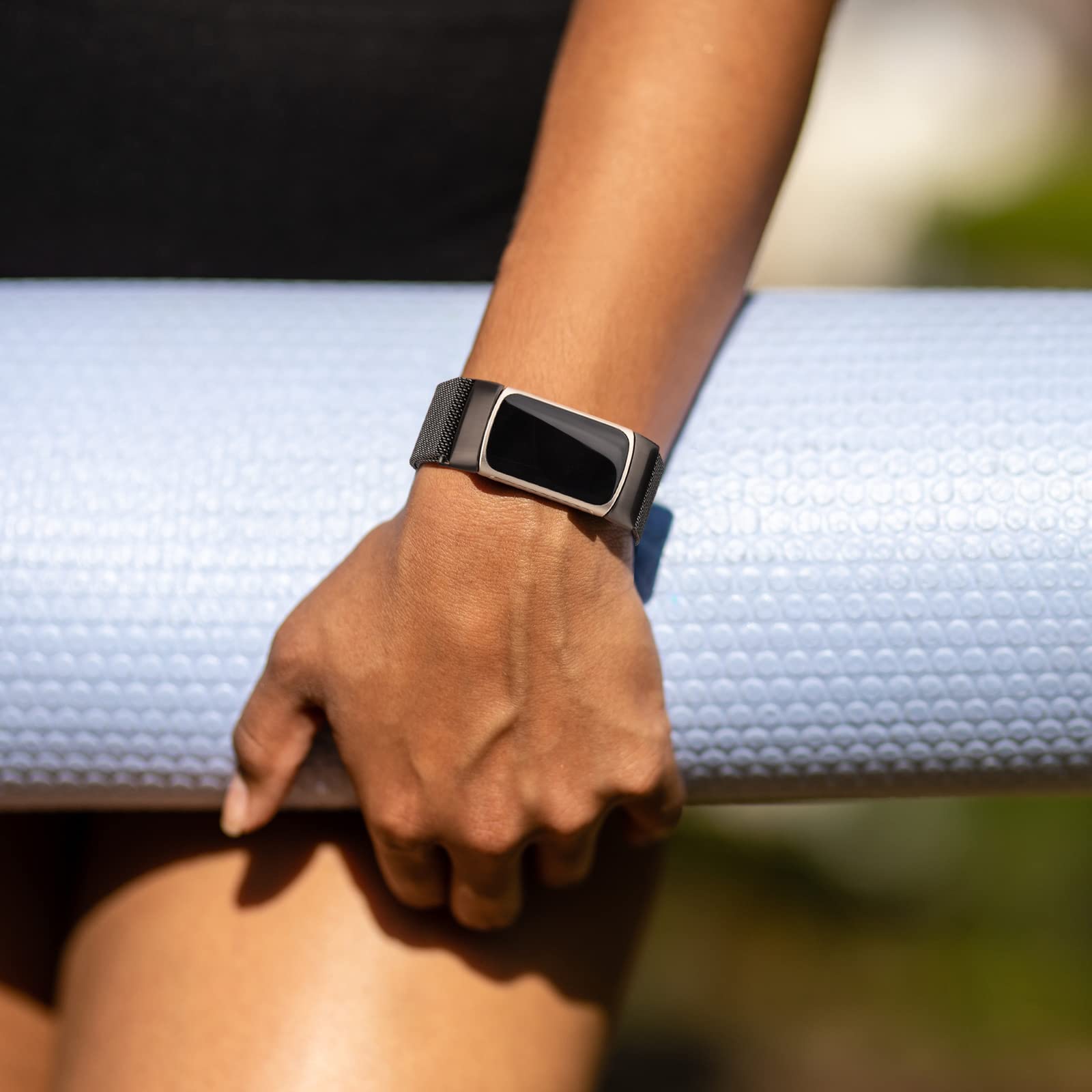 Zoye Metal Strap Compatible with Fitbit Charge 6 Strap for Women Men Adjustable Stainless Steel Mesh Loop Replacement band with Magnetic clasp for Fitbit Charge 6 (Space Gray) - Image 4