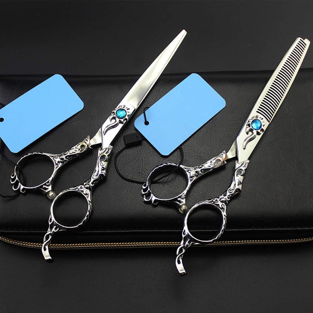 Tijeras de peluquería,Tijeras de peluquería,Peluquería Corte y Adelgazamiento Poda Peluquería y Uso Personal Acero Inoxidable,toothcut5.5inch