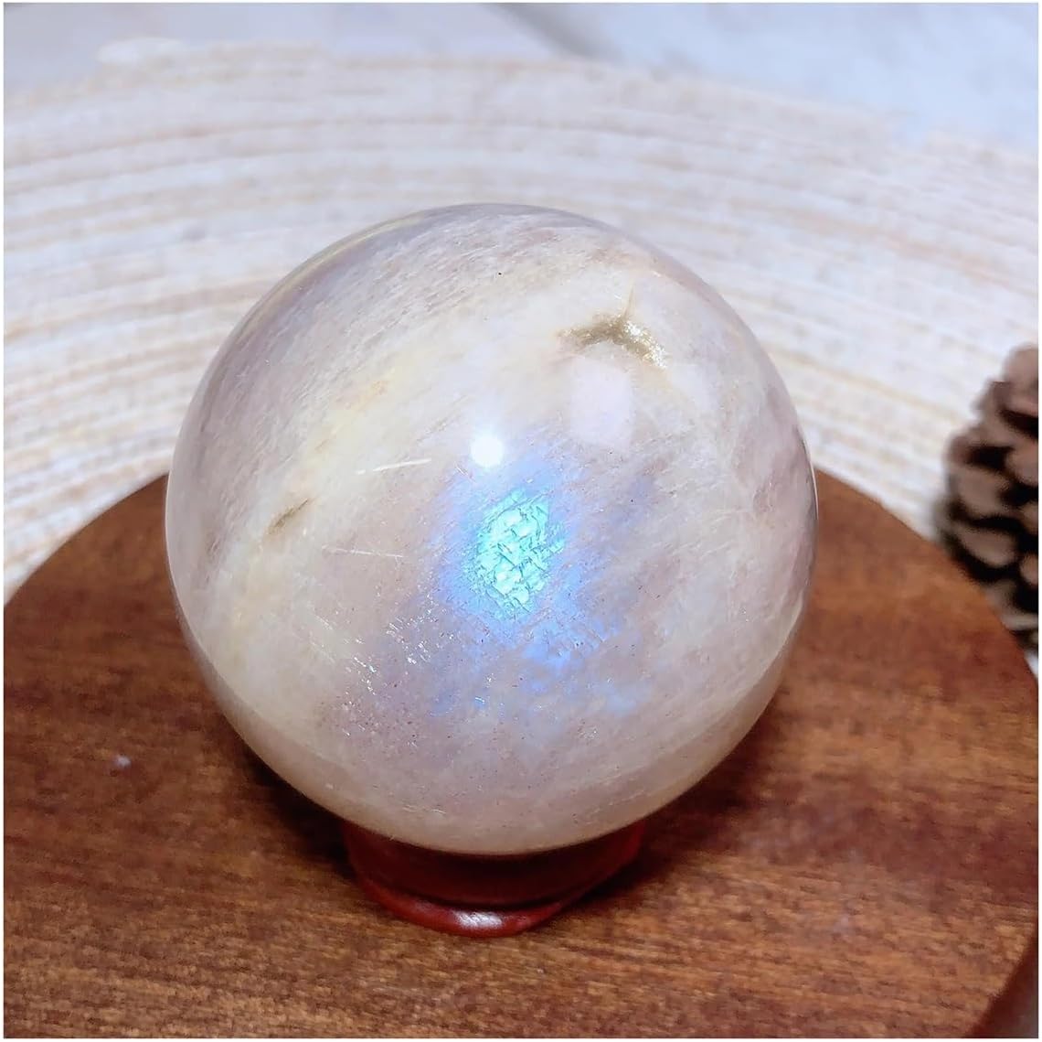 Crystal Stone Home Decor Natural Crystals Blue Flash Sphere Room Decor