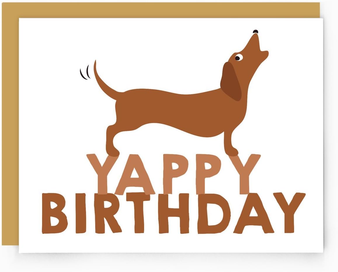 Yappy Birthday Greeting Card - Cute Dachshund Birthday Card