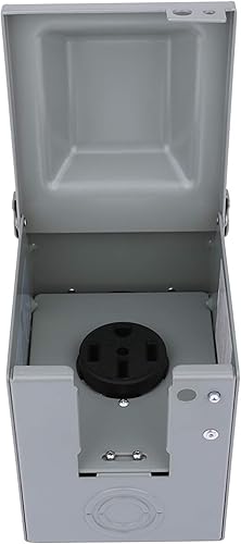 Miniatura 8 de Caja de toma de corriente de 50 amperios y 125250 voltios, cerrada con cerradura - para RV, cámper, autocaravana, remolque de viaje, autos