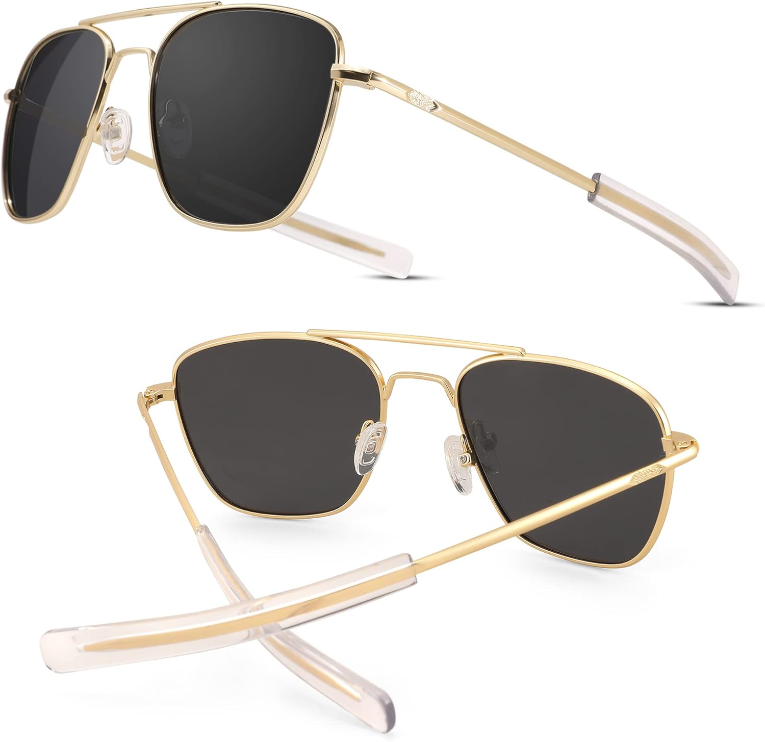 Pro Acme Sunglasses Men Polarized Aviator Sunglasses Military Style Metal Frame with Bayonet Temples - Image 3