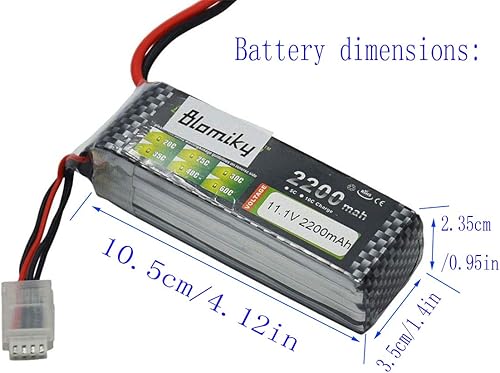 Miniatura 2 de Blomiky Paquete de 2 baterías Lipo XT60 de 11.1 V 3S de 2200 mAh y 1 cargador para RC Evader BX Car RC Truck RC Truggy RC Avión UAV Drone FPV 11.1 V