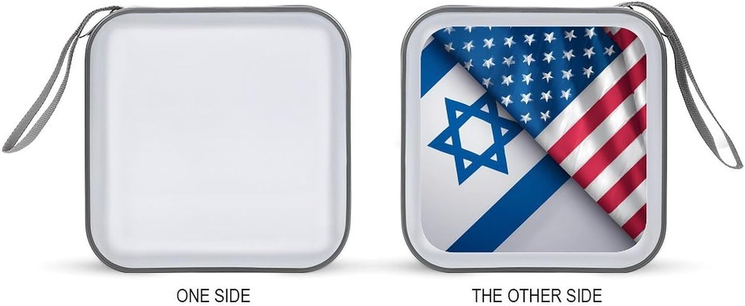 USA Friendship Nations Flag CD Case 40 Capacity DVD Holders Wallet for Home Travel