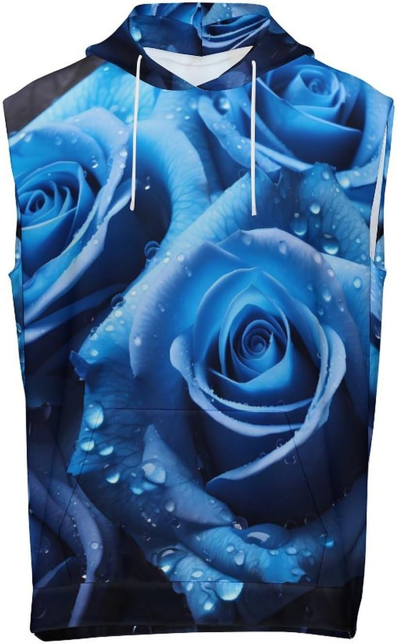 Men's Workout Hooded Tank Tops Sleeveless Muscle Gym T-Shirts