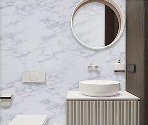 Miniatura 8 de Rollo de papel con estilo mármol granito grisblanco para encimera muebles de cocina es renovado grueso impermeable PVC extraíble resistente a las