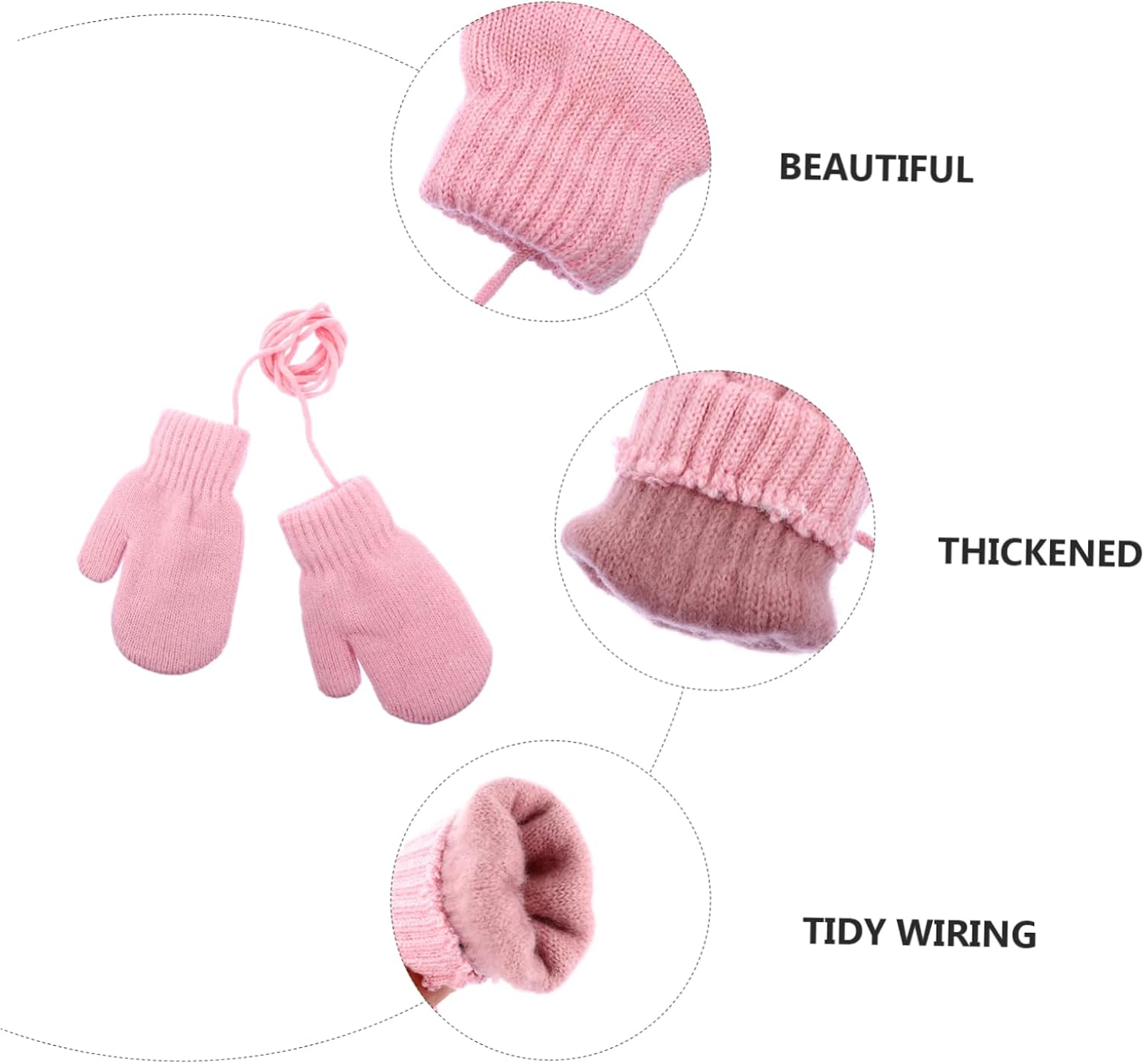 1pair Boy Girl Knitted Gloves Warm Mittens for Boys and Girls Soft Lined Breathable Windproof Design for Cold Weather Play and Outdoor Activities